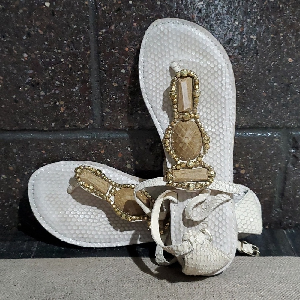 ARTURO CHIANG CHUNKY SANDALS SIZE 6 ANIMAL PRINT STATEMENT
